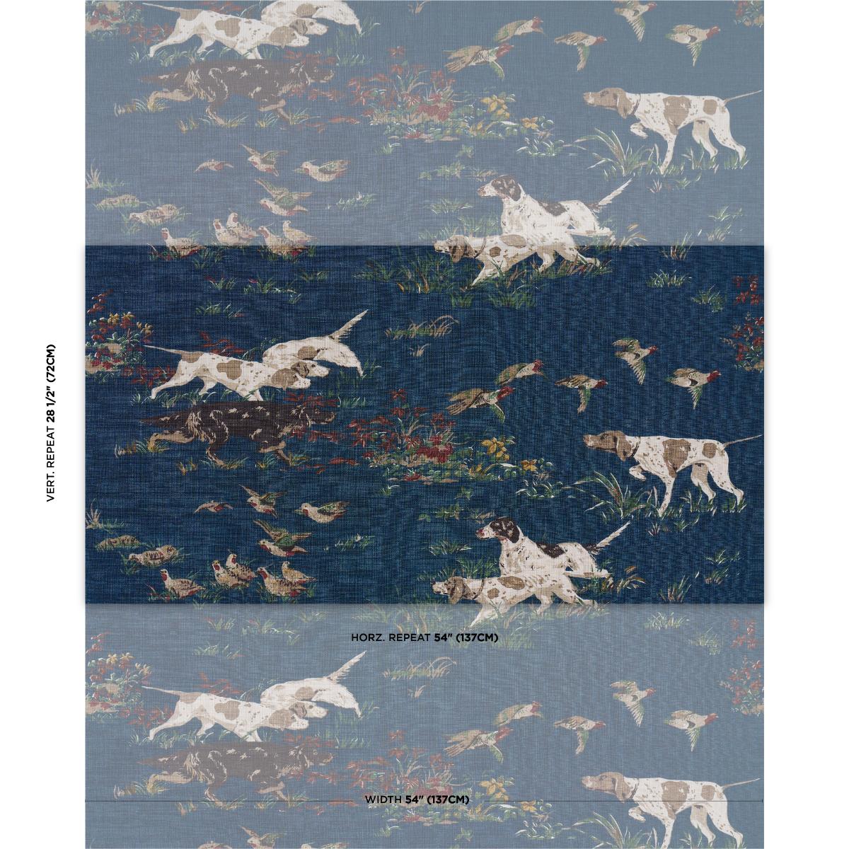 Schumacher Pointers Fabric Indigo | Fabric Bistro | Columbia