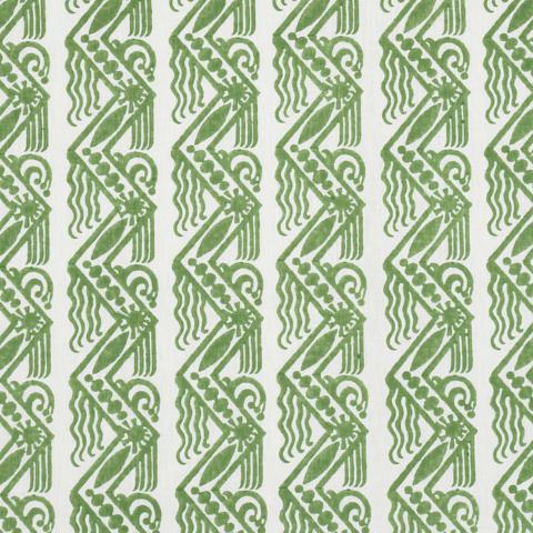Schumacher Venetian Zig Zag Block Print Fabric 181560 / Green
