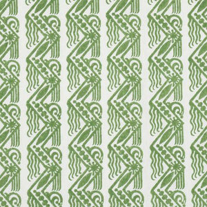 Schumacher Venetian Zig Zag Block Print Fabric 181560 / Green