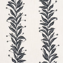Load image into Gallery viewer, Schumacher Tendril Stripe Indoor/Outdoor Fabric 181671 / Black &amp; Cream