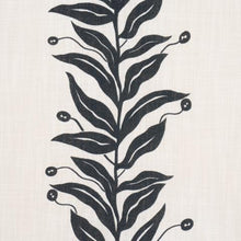 Load image into Gallery viewer, Schumacher Tendril Stripe Indoor/Outdoor Fabric 181671 / Black &amp; Cream