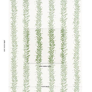 Schumacher Tendril Stripe Indoor/Outdoor Fabric 181672 / Leaf