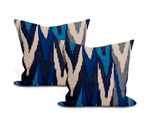 Load image into Gallery viewer, Pair of Custom Made Schumacher Kashgar Velvet Ikat Pillow Covers - Both Sides