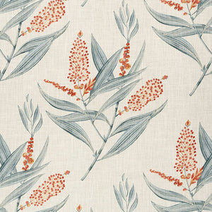 Set of Two Made to Order Thibaut Winter Bud Side Drapery Panels