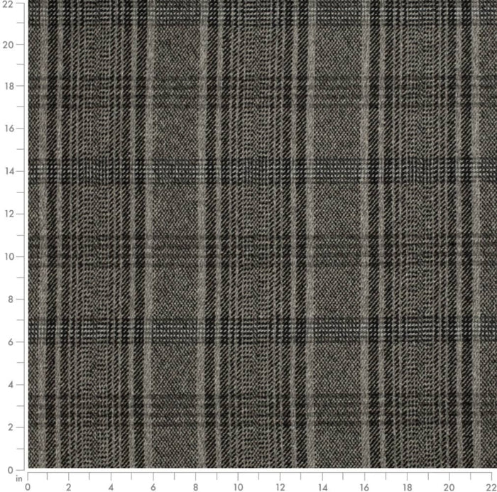 Black Grey Plaid Fabric