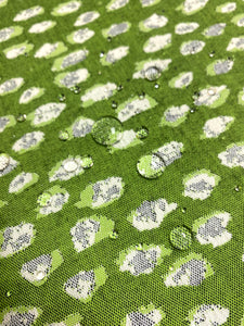 Perennials Elements Wasabi Lime Green Cream Reversible Animal Pattern Cheetah Water Resistant Upholstery Drapery Fabric STA 5059