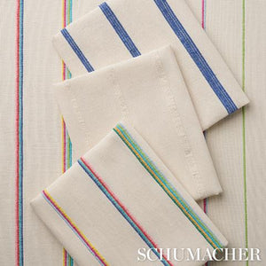 Schumacher Cambaya Handwoven Stripe Fabric 81391 / Blue