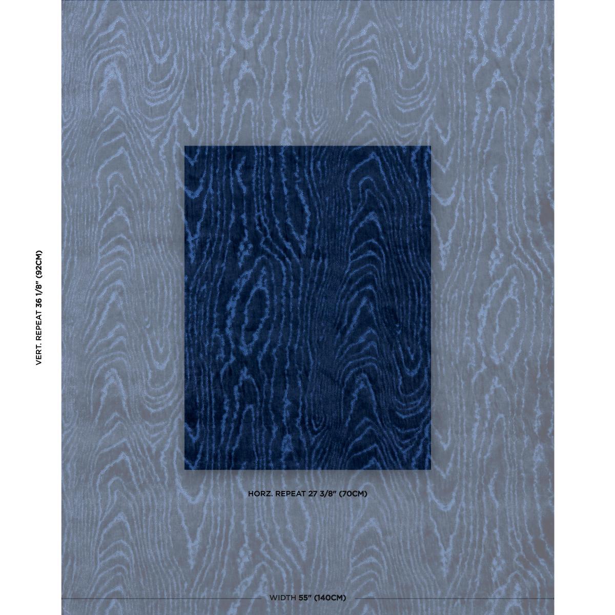 Schumacher Marisa Moire Velvet Lapis | Fabric Bistro | Columbia