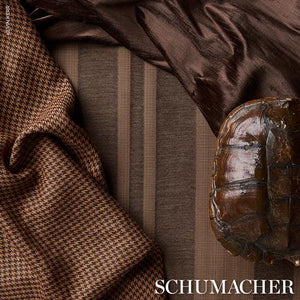 Schumacher Lotti Linen Houndstooth Fabric 83341 / Brown