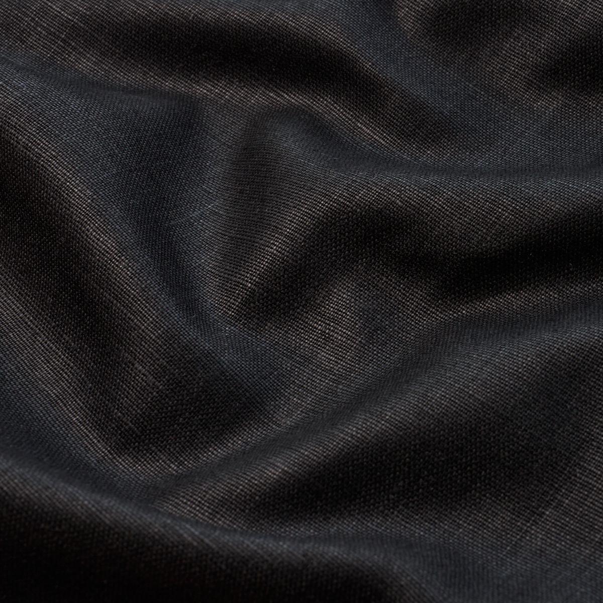 Schumacher Leo Glazed Linen Fabric Black | Fabric Bistro | Columbia ...