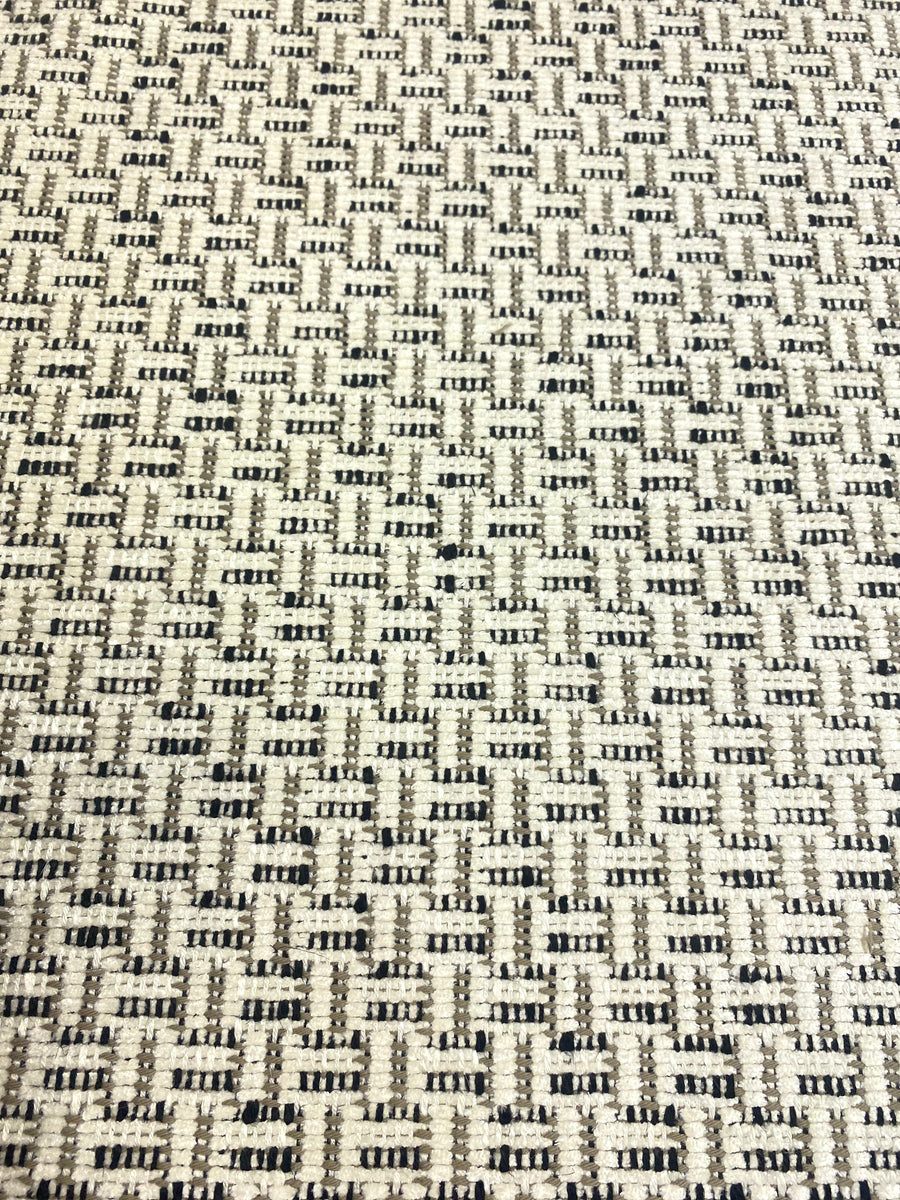 1 1/3 Yard cheapest Designer Water & Stain Resistant Black Beige Geometric Stripe Chenille Upholstery Fabric WHS418