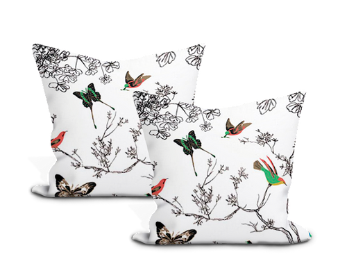 schumacher Birds & Butterflies pillow cover