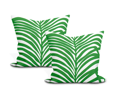 Schumacher Zebra Palm Pillow Cover