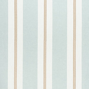 Set of Two Made to Order Thibaut Alden Stripe Embroidery Side Drapery Panels