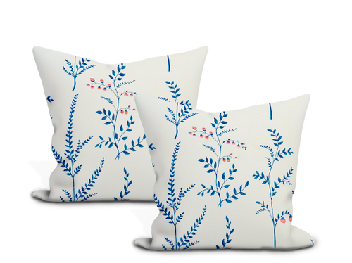 Schumacher Cynthia Embroidered Print Pillow Cover