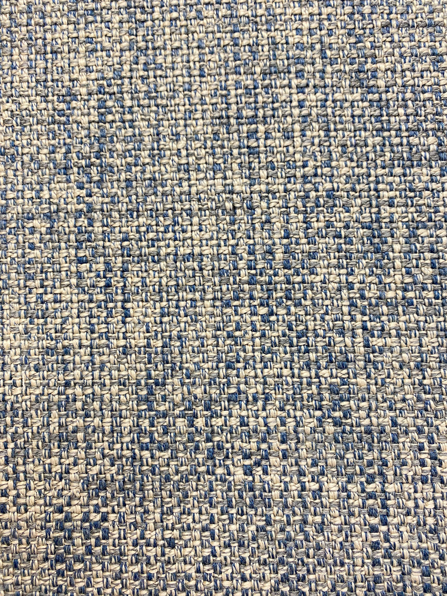 Store Designer Linen Viscose Navy French Blue Grey MCM Mid Century Modern Tweed Upholstery Fabric WHS1199