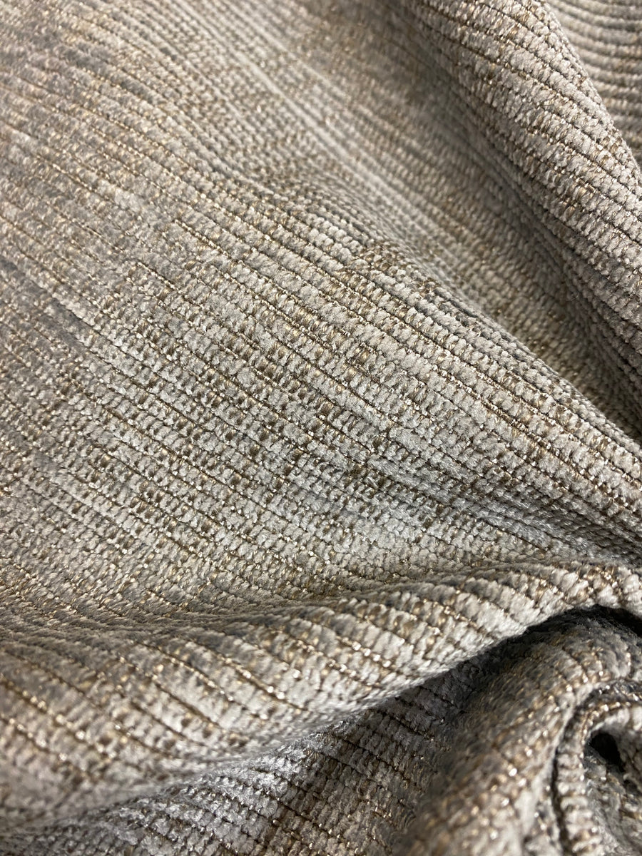 A184 Taupe Solid Chenille Upholstery Fabric