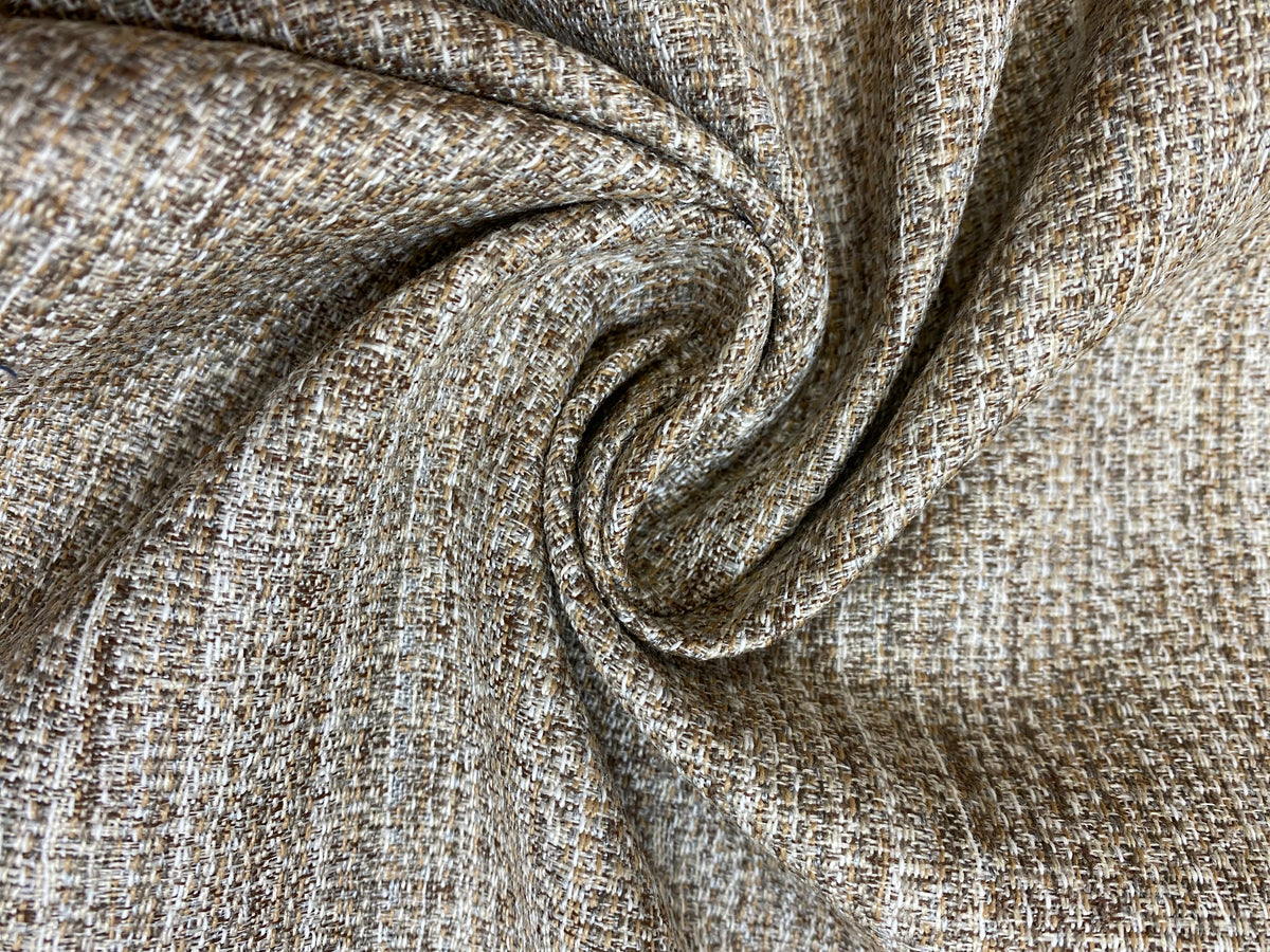 Designer popular Woven Beige Taupe Textured Tweed Upholstery Fabric WHS095