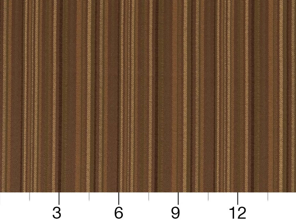 Gold, Brown & Olive Green Stripe Denim Fabric - By The Yard – In