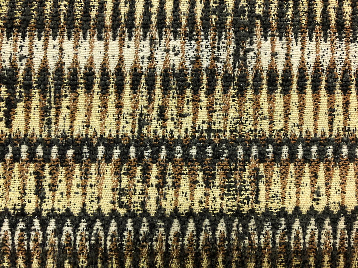 Heavy Duty African Tribal Tapestry 2024 Cream Beige Charcoal Grey Gold Upholstery Fabric