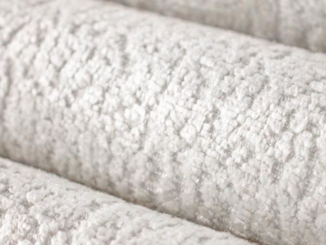 Chenille Fabric in Off White, Heavyweight Upholstery