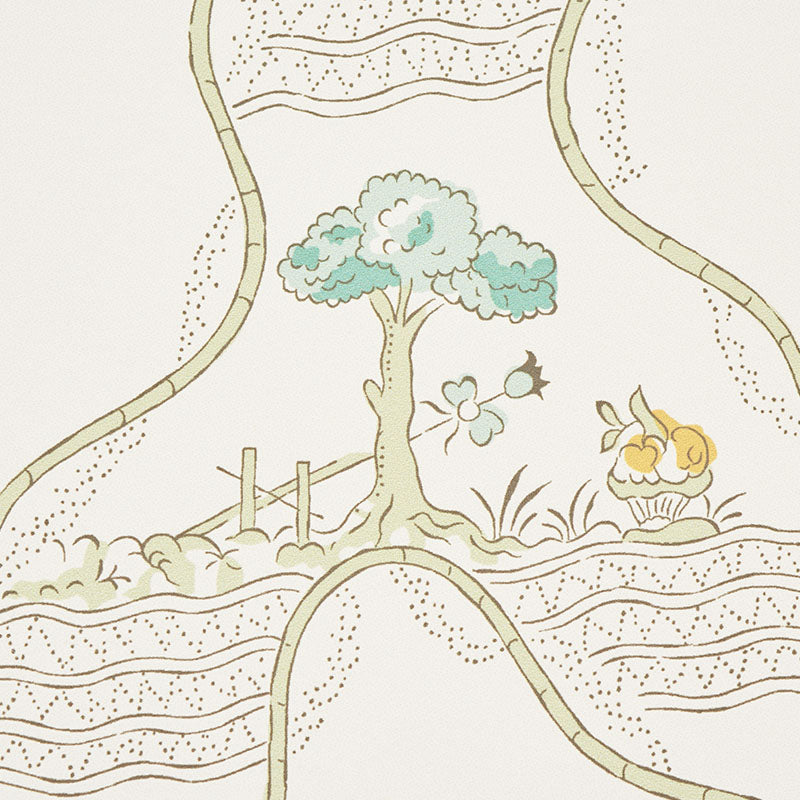 Schumacher Marella Wallpaper Leaf | Fabric Bistro | Columbia | South ...