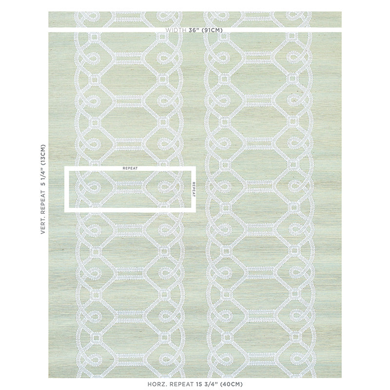 Schumacher Ziz Embroidered Sisal Mineral | Fabric Bistro | Columbia ...