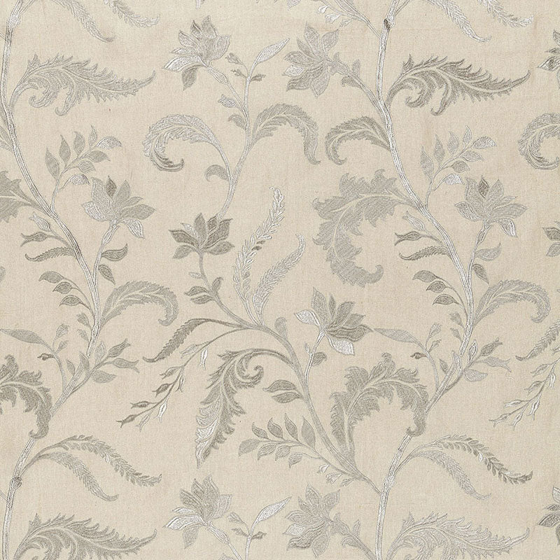 Schumacher Monceau Linen Embroidery Zinc | Fabric Bistro | Columbia ...