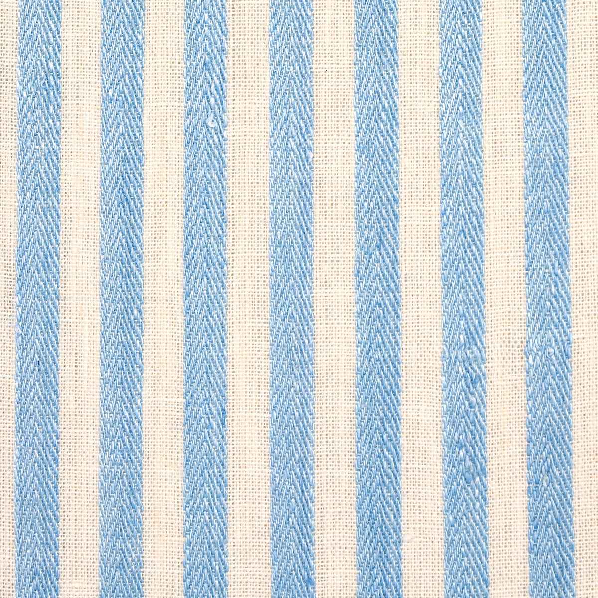 SCHUMACHER SUMMERVILLE LINEN STRIPE FABRIC 66094 / SKY