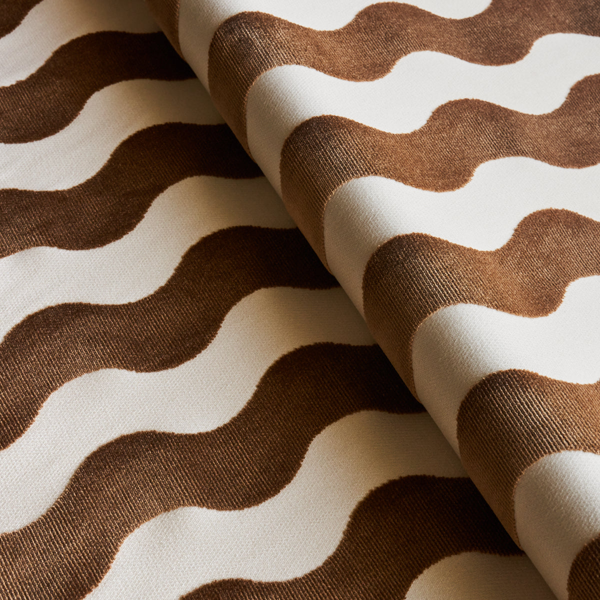 Schumacher The Wave Velvet Camel | Fabric Bistro | Columbia
