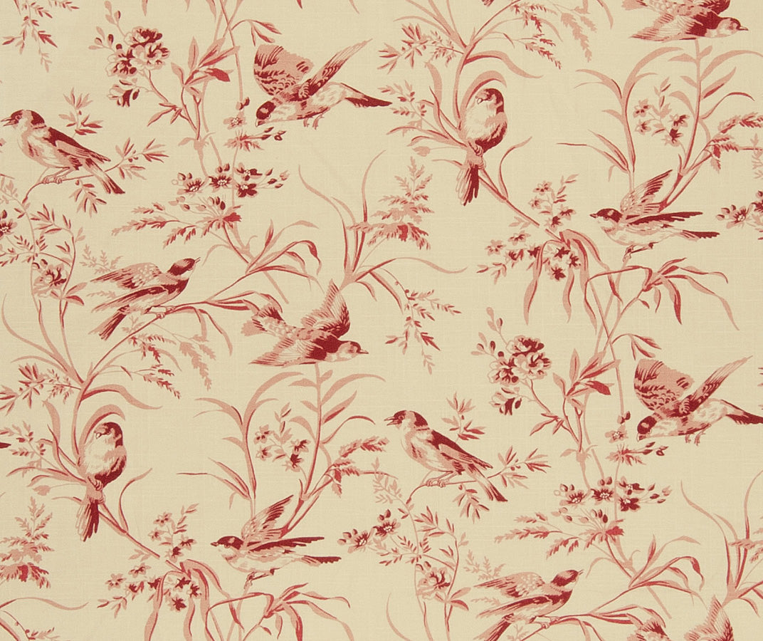 Floral Bird Print Toile Drapery Fabric, Columbia, South Carolina