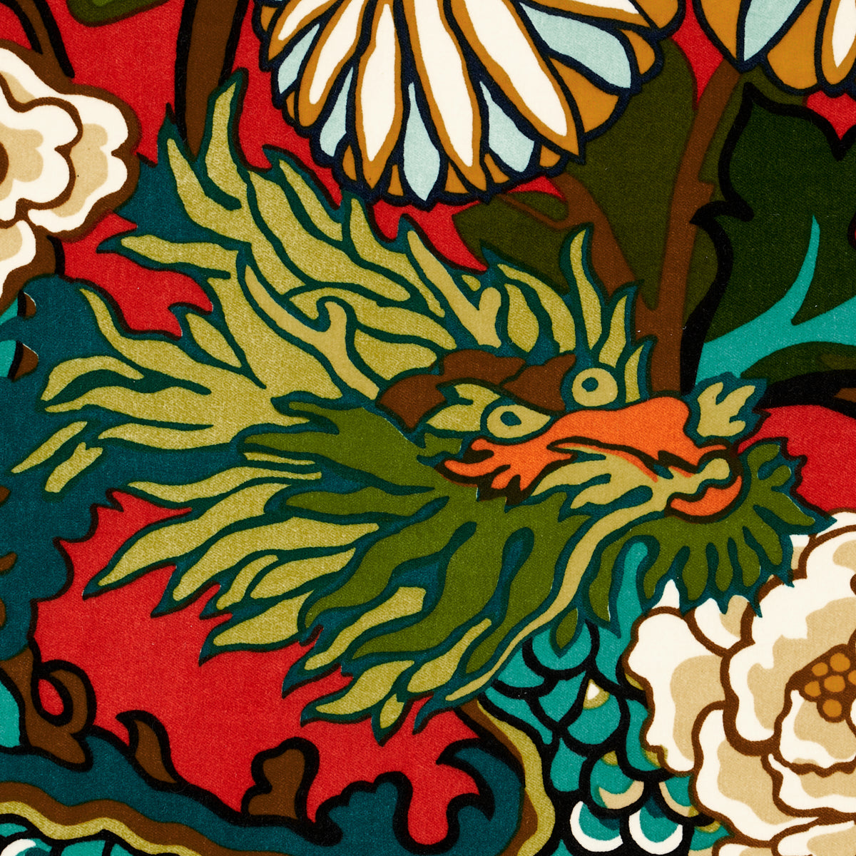 Schumacher Chiang Mai Dragon Velvet Laquer | Fabric Bistro
