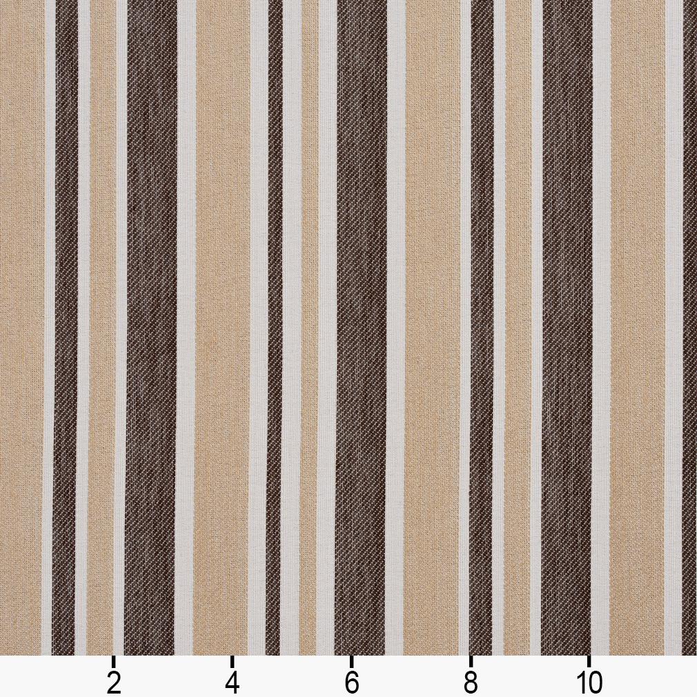 Beige and Brown Premium Cotton / Calfskin Leather Striped