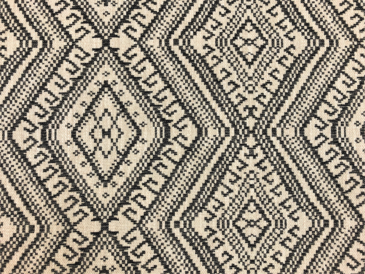 1.25 online Yds Designer Beige Charcoal Black Tribal Abstract Geometric Ethnic Upholstery Fabric STA1102