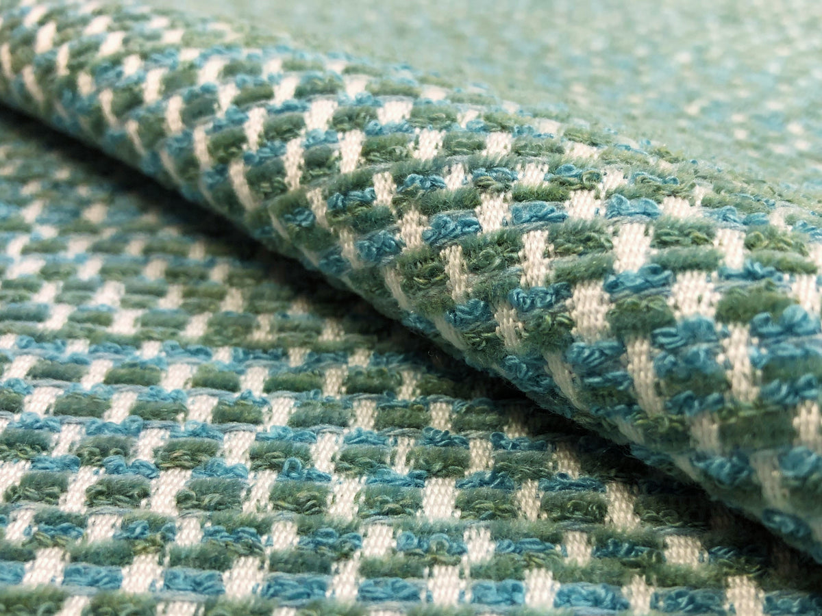 2 hot Yds Min Water & Stain Resistant Aqua Blue Off White Tiger Animal Pattern Chenille Upholstery Fabric