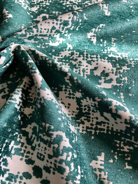 Teal Velvet Upholstery Fabric, Fabric Bistro, Columbia