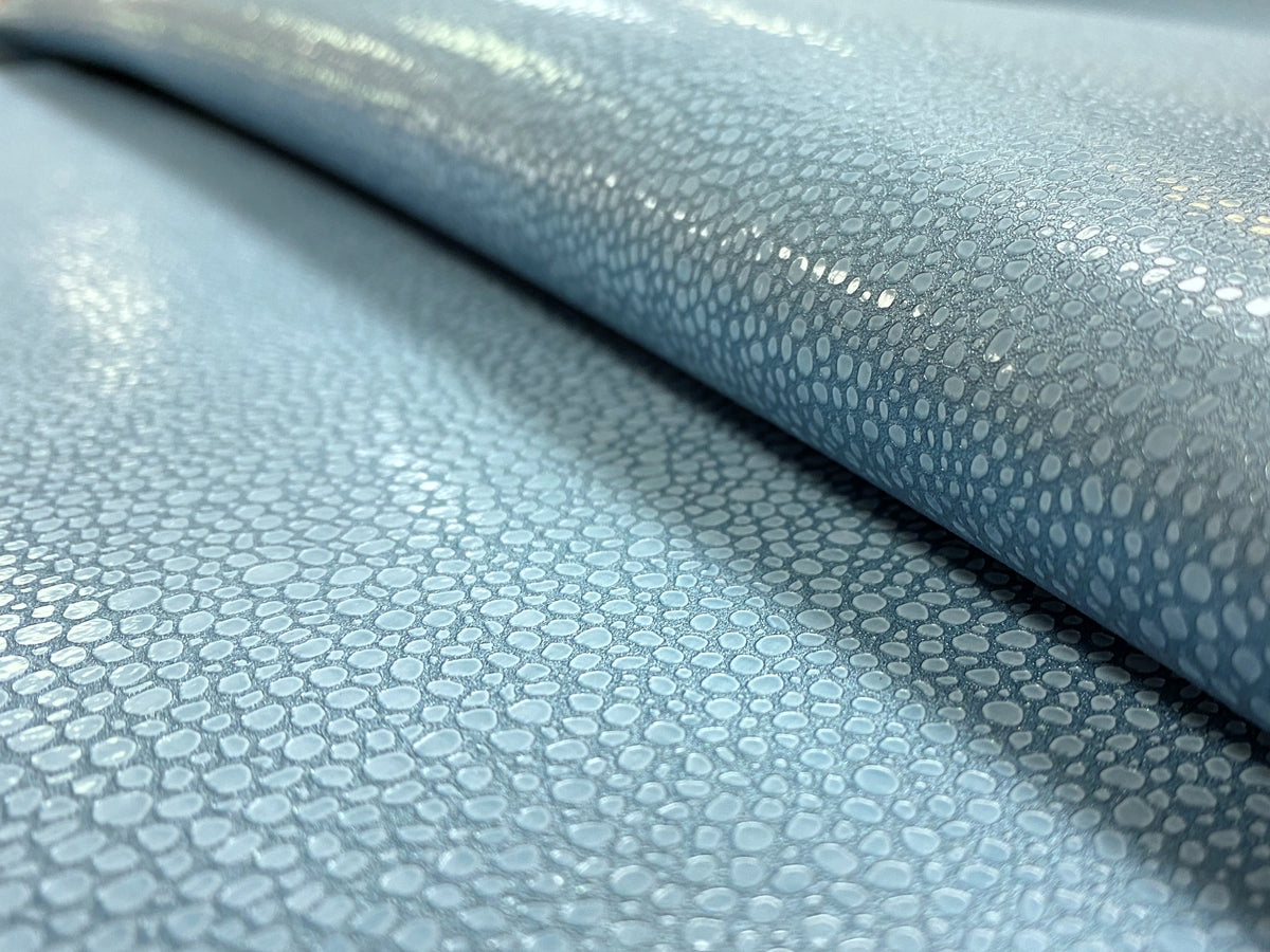 Grey Blue Shagreen Faux Leather, Fabric Bistro, Columbia