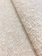Load image into Gallery viewer, Designer Water &amp; Stain Resistant Beige Cream Boucle MCM Upholstery Fabric WHS 3665
