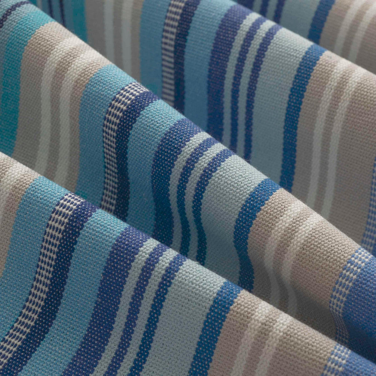 Heavy Duty Rustic Nautical Aqua Seafoam Navy Blue Cream Taupe Stripe 2024 Upholstery Fabric