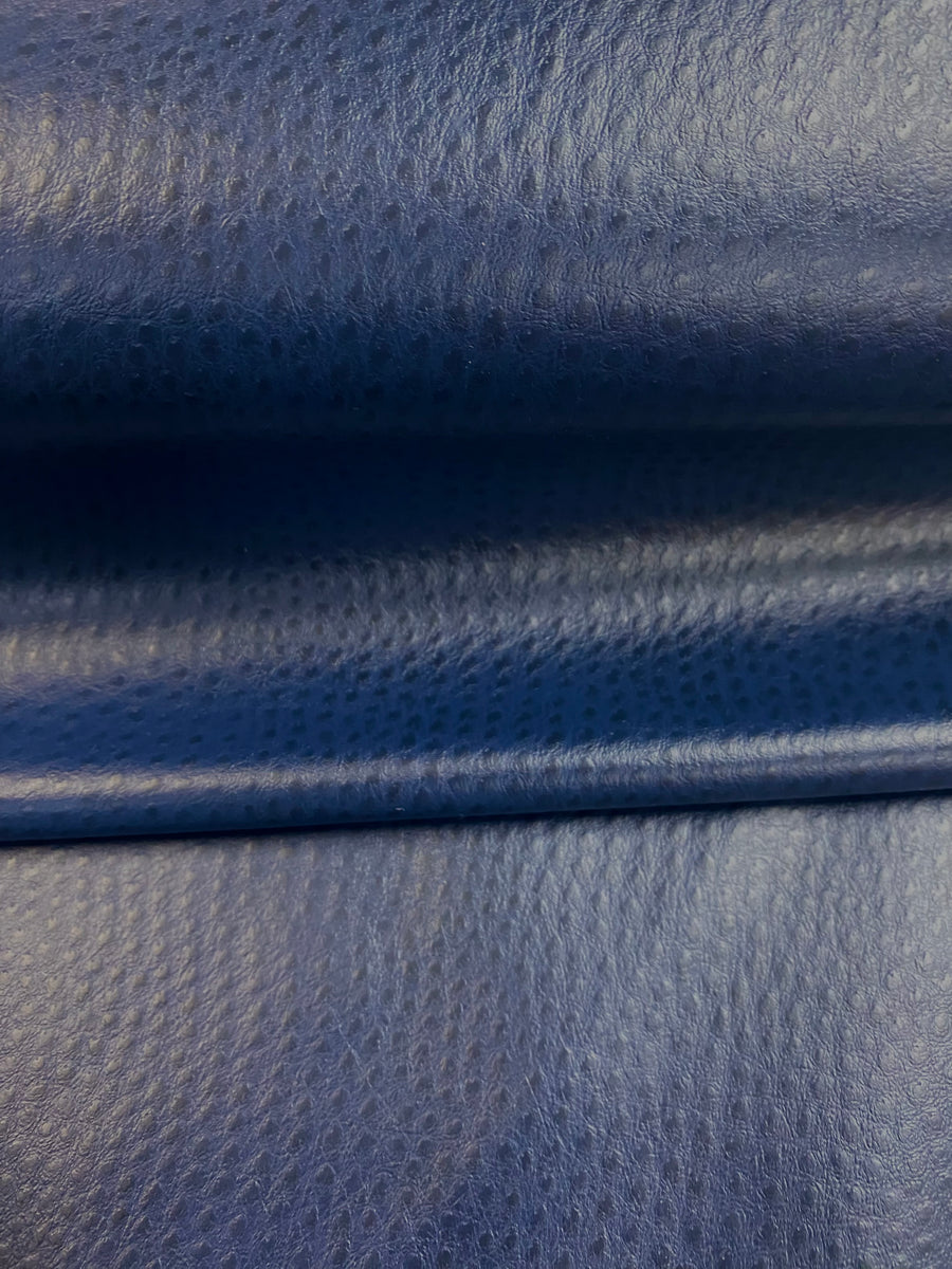 Blue Faux Leather Fabric  Emu Leather -The Fabric Mill