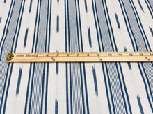 Load image into Gallery viewer, 1.25 Yard Remnant Thibaut Odeshia Stripe Navy Cotton Fabric