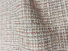 Load image into Gallery viewer, Designer Water Stain Resistant Beige Coral Blue Cream Tweed MCM Upholstery Fabric