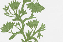 Load image into Gallery viewer, Cotton Linen Cream Green Floral Crewel Embroidered Drapery Fabric FB