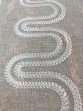 Load image into Gallery viewer, 27” x 38” Thibaut Herriot Way Embroidery White on Flax Remnant