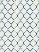 Load image into Gallery viewer, Cotton Navy Blue Aqua Taupe Embroidered Geometric Drapery Fabric FB
