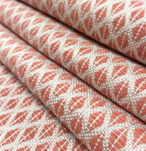 Load image into Gallery viewer, Sunbrella Detail Persimmon Water Stain Resistant Coral Beige Geometric Diamond Upholstery Drapery Fabric