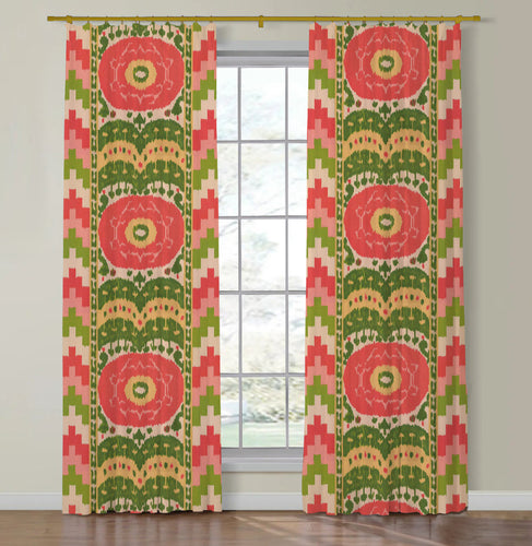 Schumacher Samarkand Ikat II Side Drapery Panels