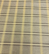 Load image into Gallery viewer, Sunbrella Flannel Fusion 44098-0003 Grey Black Gold Outdoor Plaice Tartan Upholstery Fabric WHS 5061