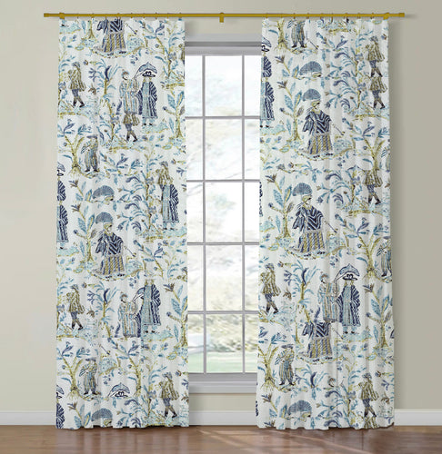 Thibaut Royale Toile Side Drapery Panels