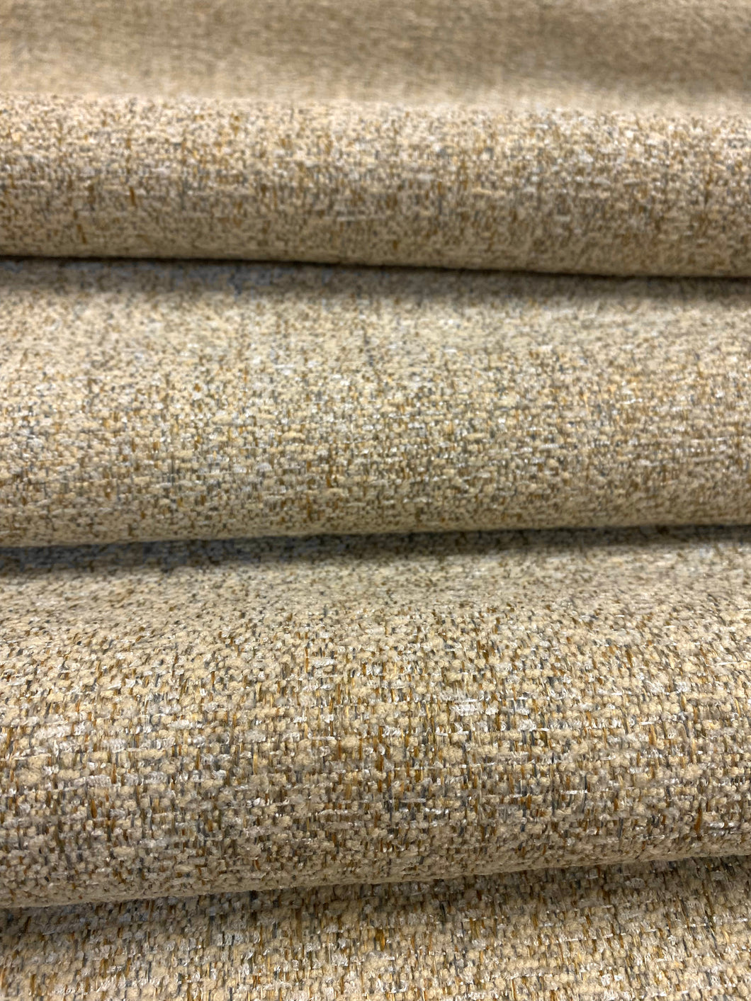 Designer Beige Gray Mustard MCM Mid Century Modern Chenille Upholstery Fabric WHS 4566